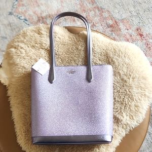 Stunning NWT Kate Spade Lilac Frost Tinsel Shimmer Tote 💜♠️🎁